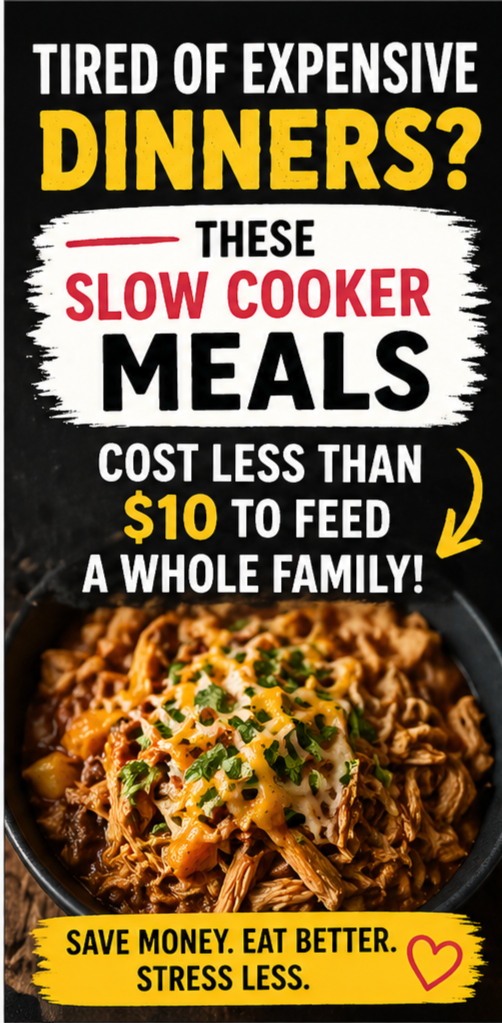 Stop overspending on food. These cheap slow cooker meals use simple ingredients and cook themselves. Perfect for family dinners on a budget, dump and go slow cooker meals, and easy weeknight cooking. Learn how to make affordable slow cooker recipes that everyone will love.