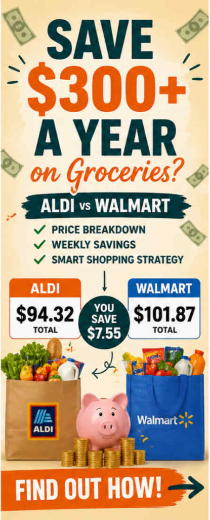 Quick Aldi vs Walmart comparison. See which store is cheaper by category and where you should shop to save money fast.
