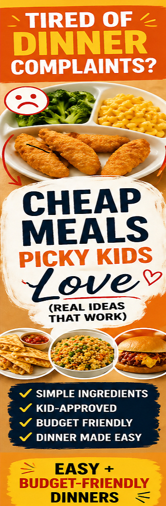 Tired of dinner complaints? These cheap picky eater meals are quick, easy, and kid-approved. Learn simple ways to cook budget dinners your kids will actually eat without stress or wasted food.