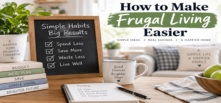 How to make frugal living easier with simple family budgeting, meal planning, saving money, and low-cost daily habits