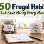 50 frugal habits that save money every month with meal planning, smart shopping, lower bills, and family savings ideas