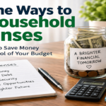 Extreme ways to cut household expenses with budget planner, savings jar, calculator, and money-saving checklist