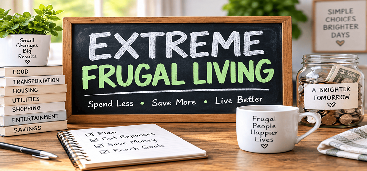 Extreme frugal living ideas to cut household expenses fast, save more money, and build better family spending habits.