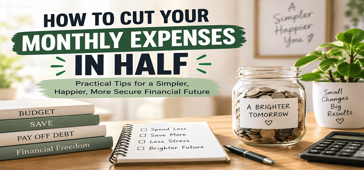 How to cut your monthly expenses in half with simple family budgeting, saving, and debt reduction strategies.